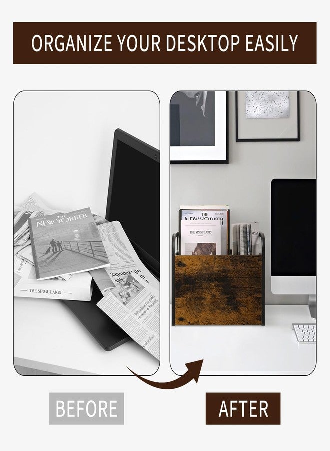 YINMIT Magazine Holder, Magazine Rack Floor, Magazine Storage Basket, Folder Organizer Bin for Books, Newspapers, Tablets - Image 4